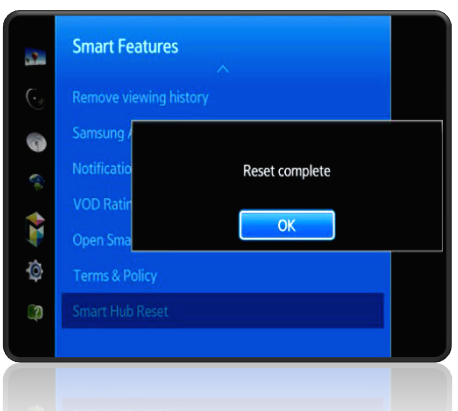 Réinitialisation Smart Hub - Smart TV
