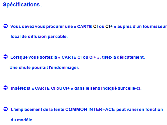 Connexion à une fente de carte de visionnement TV