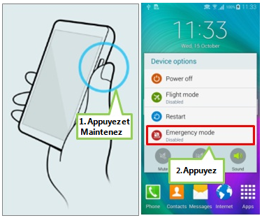 Qu’est-ce que le mode d'urgence et comment puis-je l'utilise sur mon Galaxy A3?