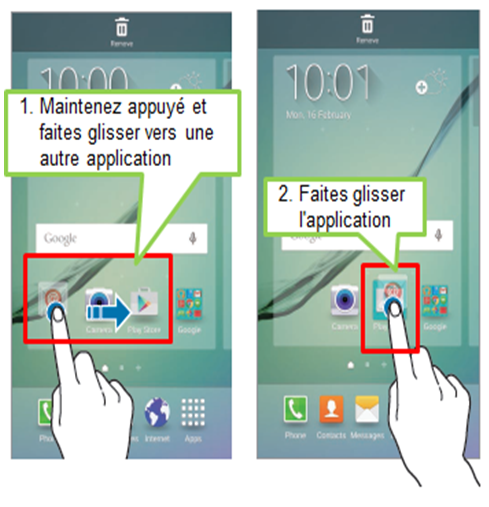Galaxy S6 - Création de dossiers sur l'écran d'accueil