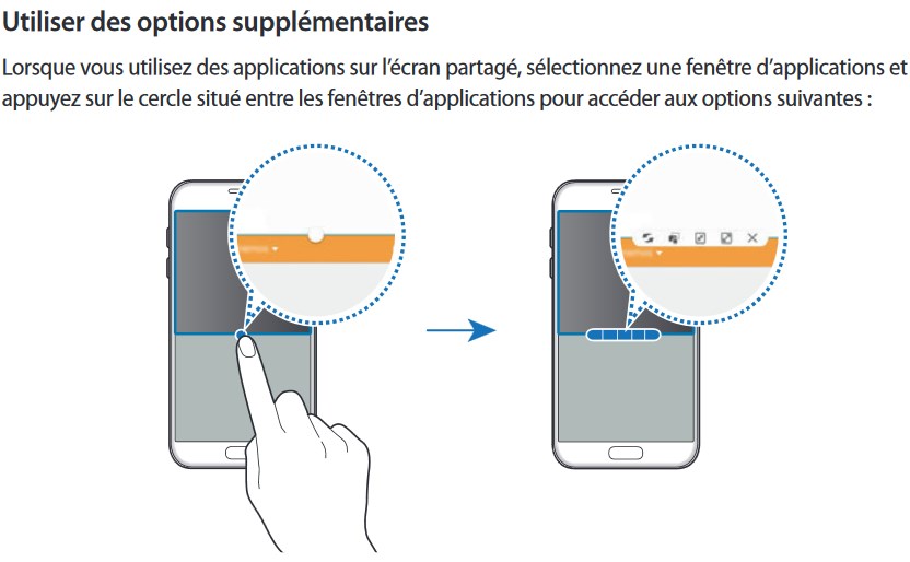 Multi-fenêtres Samsung Galaxy S7