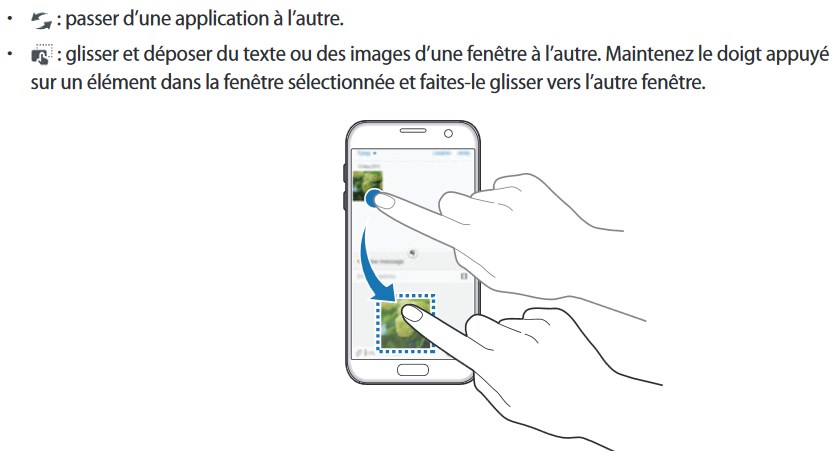 Multi-fenêtres Samsung Galaxy S7