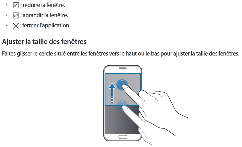 Multi-fenêtres Samsung Galaxy S7