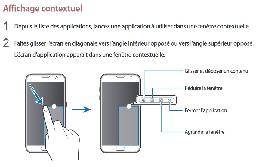 Multi-fenêtres Samsung Galaxy S7
