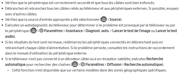 QLED TV - Résolution des problèmes et entretien