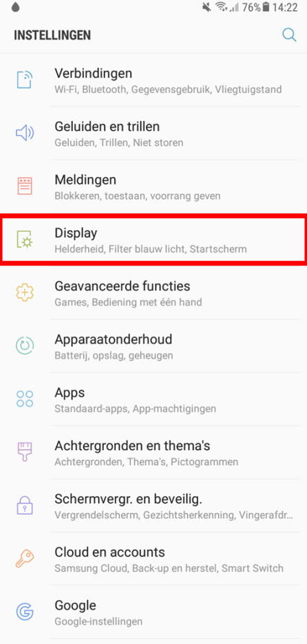 Mijn apps worden niet fullscreen weergegeven op de Galaxy Note8, hoe komt dat