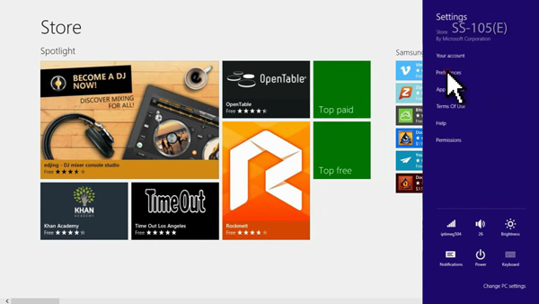 Click Preferences