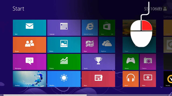 On the Windows 8 Start Screen, right click on empty space