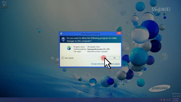 On the User Account Control window, click Yes