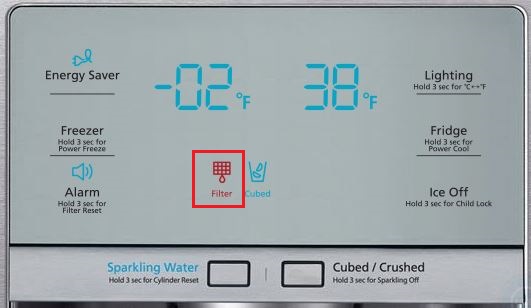 samsung fridge filter change light