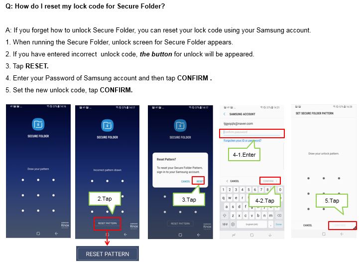S8 - How do I reset my lock code for Secure Folder?