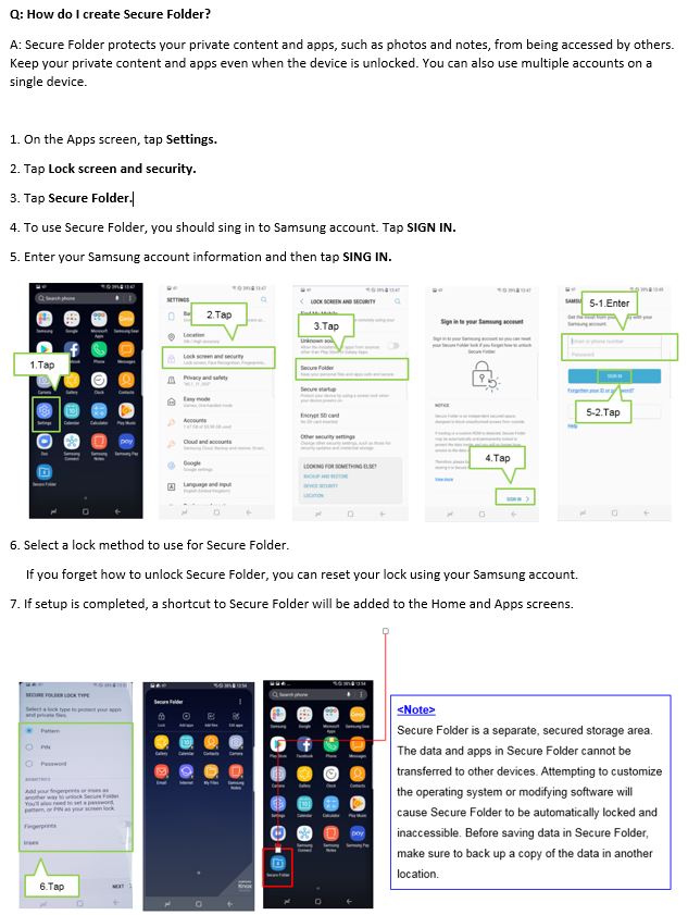 S8 - How do I create Secure Folder?