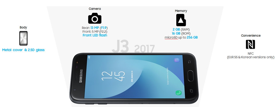 Galaxy J3 2017 basic specifications