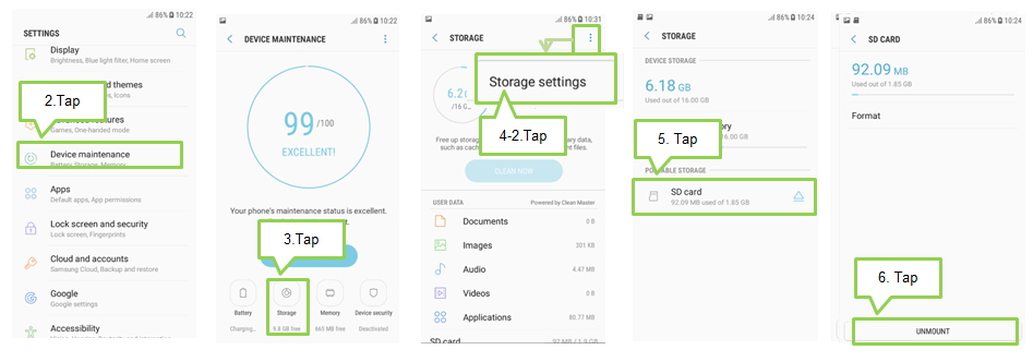 Galaxy J5/J7 2017: Basic operation > How to remove the memory card