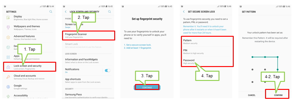 Galaxy J5/J7 2017: Fingerprint > How do I register fingerprints