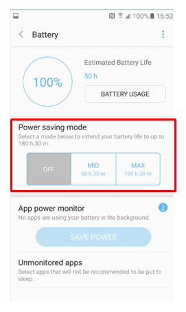 Galaxy J5/J7 2017: Is the remaining time changed to reflect the power saving mode?