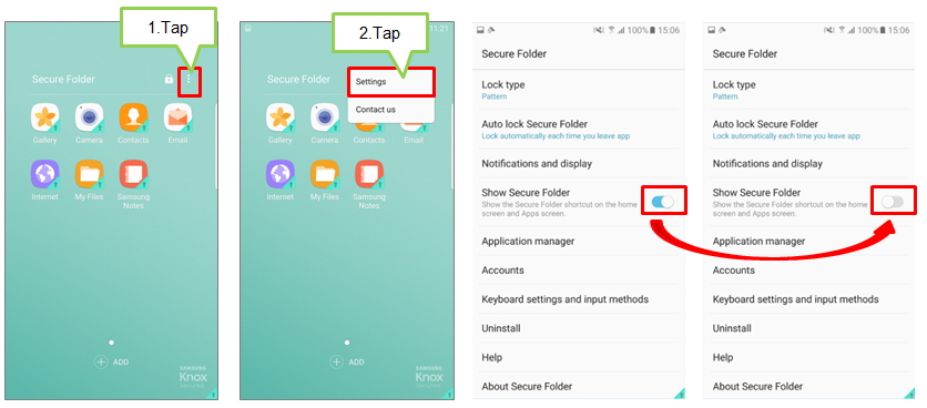Galaxy J5/J7 2017: Can I hide the Secure Folder shortcut from the Home and Apps screen?