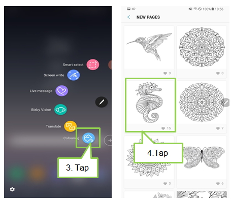 Galaxy Note 8: S Pen features > What is the Coloring? How can I use this feature?