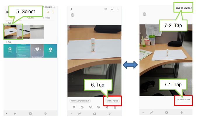 Galaxy Note 8: Dual Camera > How to take the images with the Dual capture feature?
