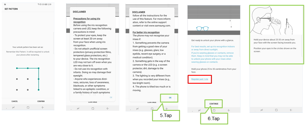 Galaxy Note 8: How to register Iris for Iris recognition on lock screen?