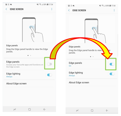 Edge panel handle disappear and so cannot activate Edge screen menus.