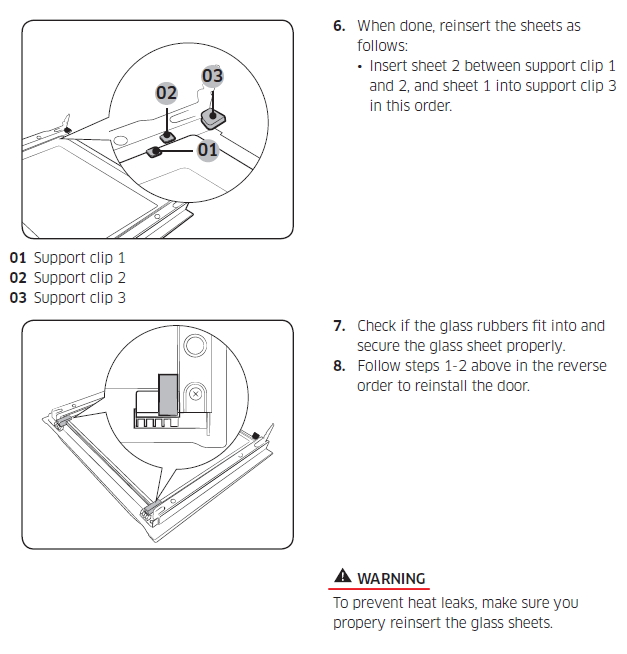 How to remove oven door and inner glass for cleaning for models NV73J and NV75J?