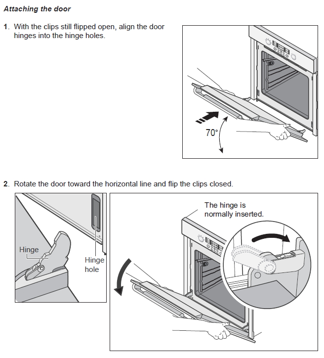 How to remove oven door and inner glass for cleaning for models BF62CCBST and BT62CDBST?
