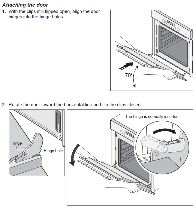 How to remove oven door and inner glass for cleaning for model