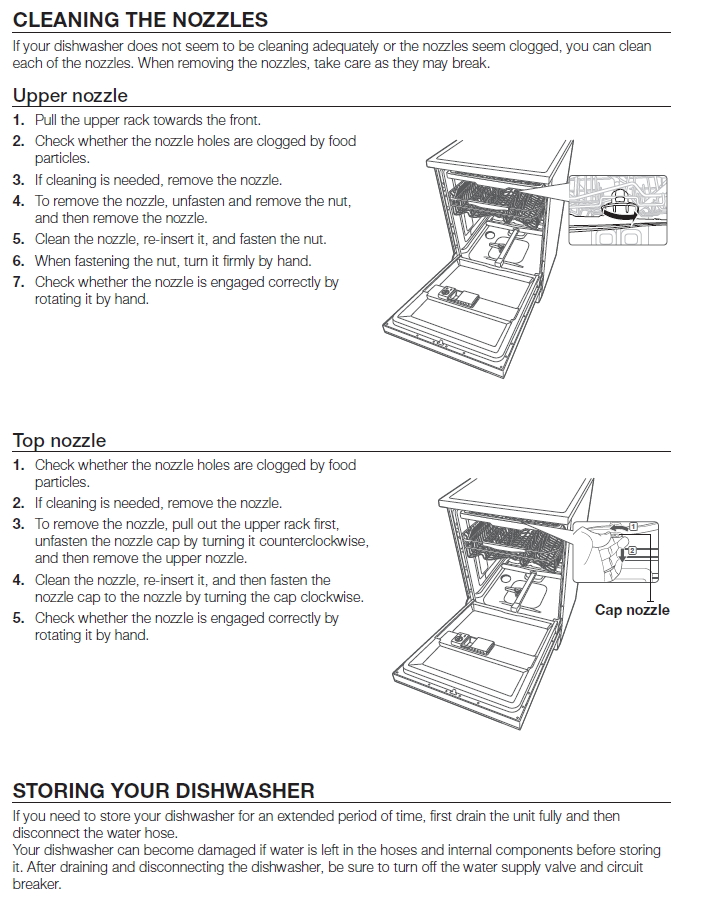 Cleaning and maintaining your dishwasher model DW60H9970US