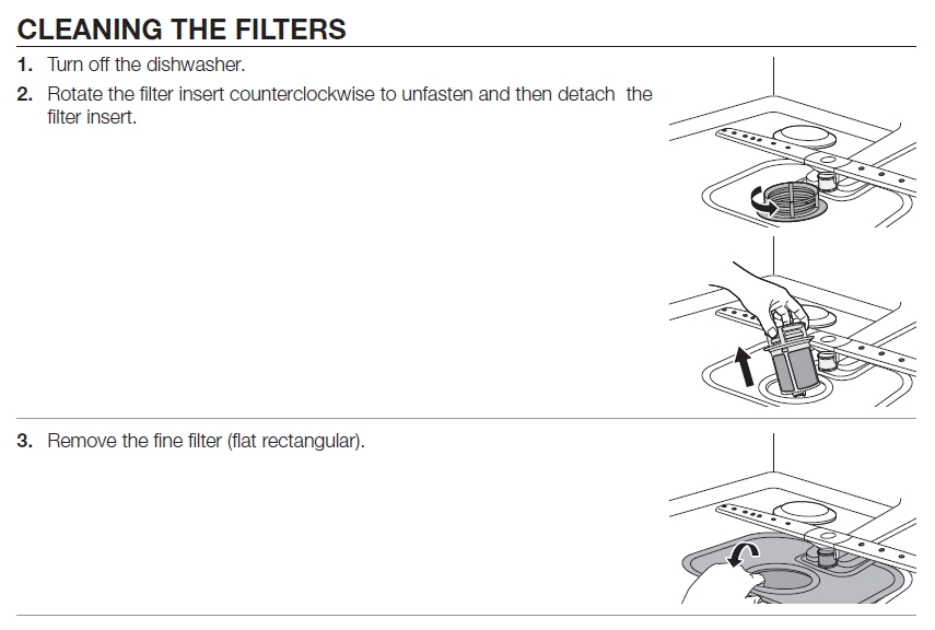 Cleaning and maintaining your dishwasher model DW-FG520L and DW-FG725L