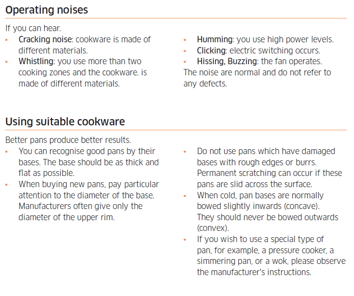 Cookware suitable for induction cooking, cooktop model NZ84J9770EK
