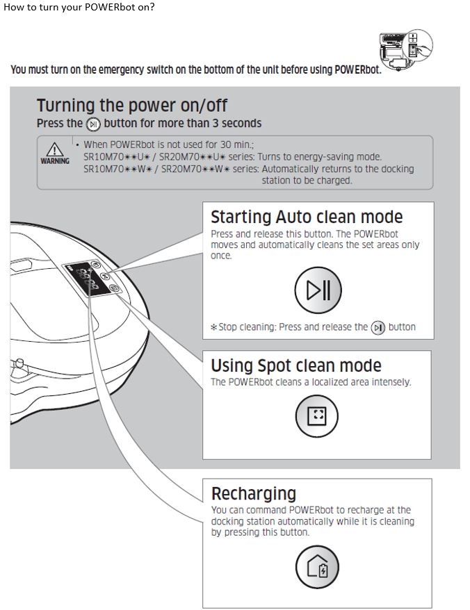 How to turn your POWERbot on?