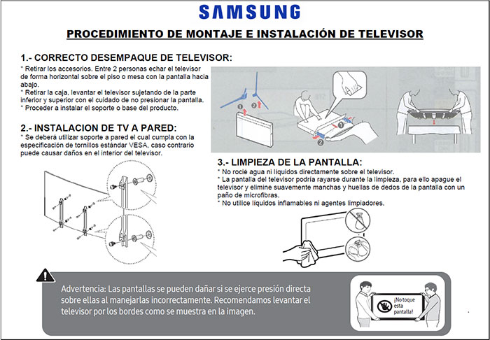 Procedimiento de montaje e instalación de televisor