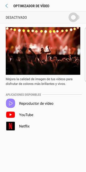 ¿Cómo habilitar la función del optimizador de video de mi Samsung Galaxy?