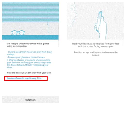 Is it available to register iris pattern with one eye only?