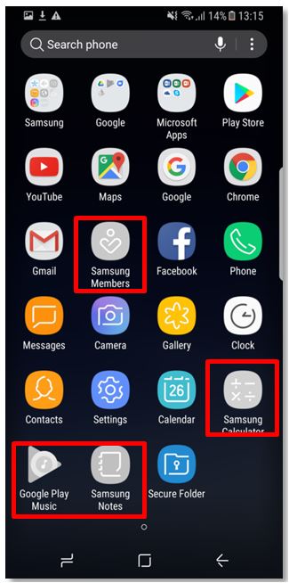 After factory reset, some application icons are grey are not working. How can I use them?