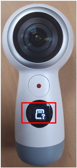 Gear 360: What to do when the memory card icon appears on the camera status screen?