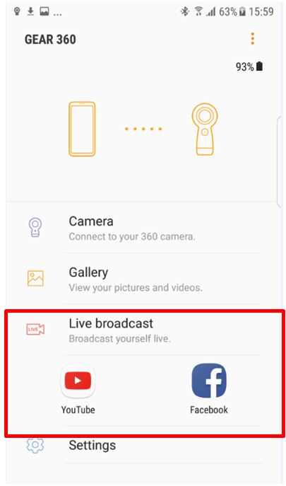 When connecting Gear 360 to iOS device, Live Broadcast feature is not supported. Why?