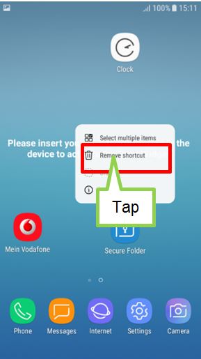How can I add shortcut to Home screen or delete shortcut on my Galaxy J7 Pro?