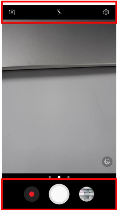 Camera preview screen user interface on Galaxy J 2017 consisted?
