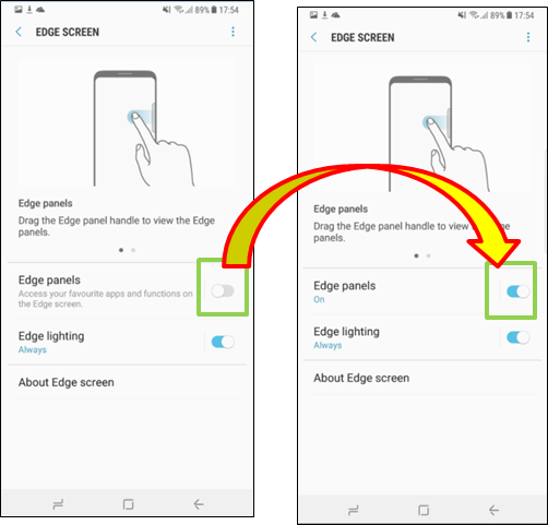 Galaxy Note 8: What to do when edge panel handle is not visible while using device?