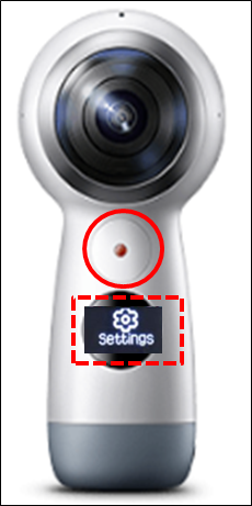 How do I switch cameras on my Samsung Gear 360 (2017)?