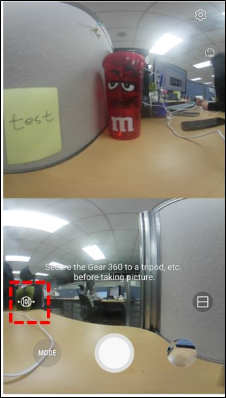 How do I switch cameras on my Samsung Gear 360 (2017)?