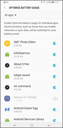 Galaxy Note8 battery usage time seems to be shorter than the previous devices.