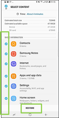 Galaxy Note 8 :How do I backup my device data on external storage?