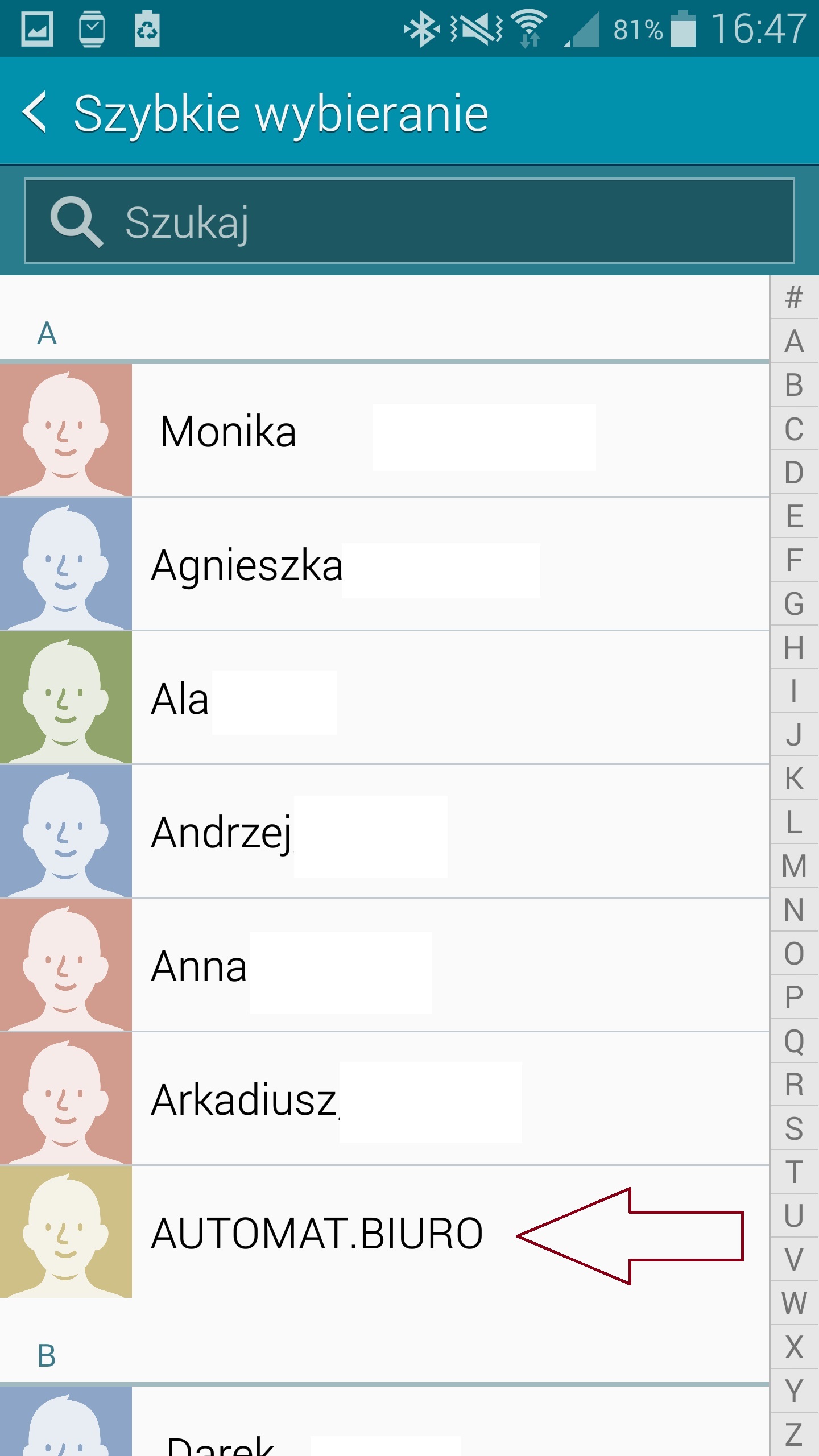 W naszym przypadku do nr 2 przypiszemy Automatyczne Biuro