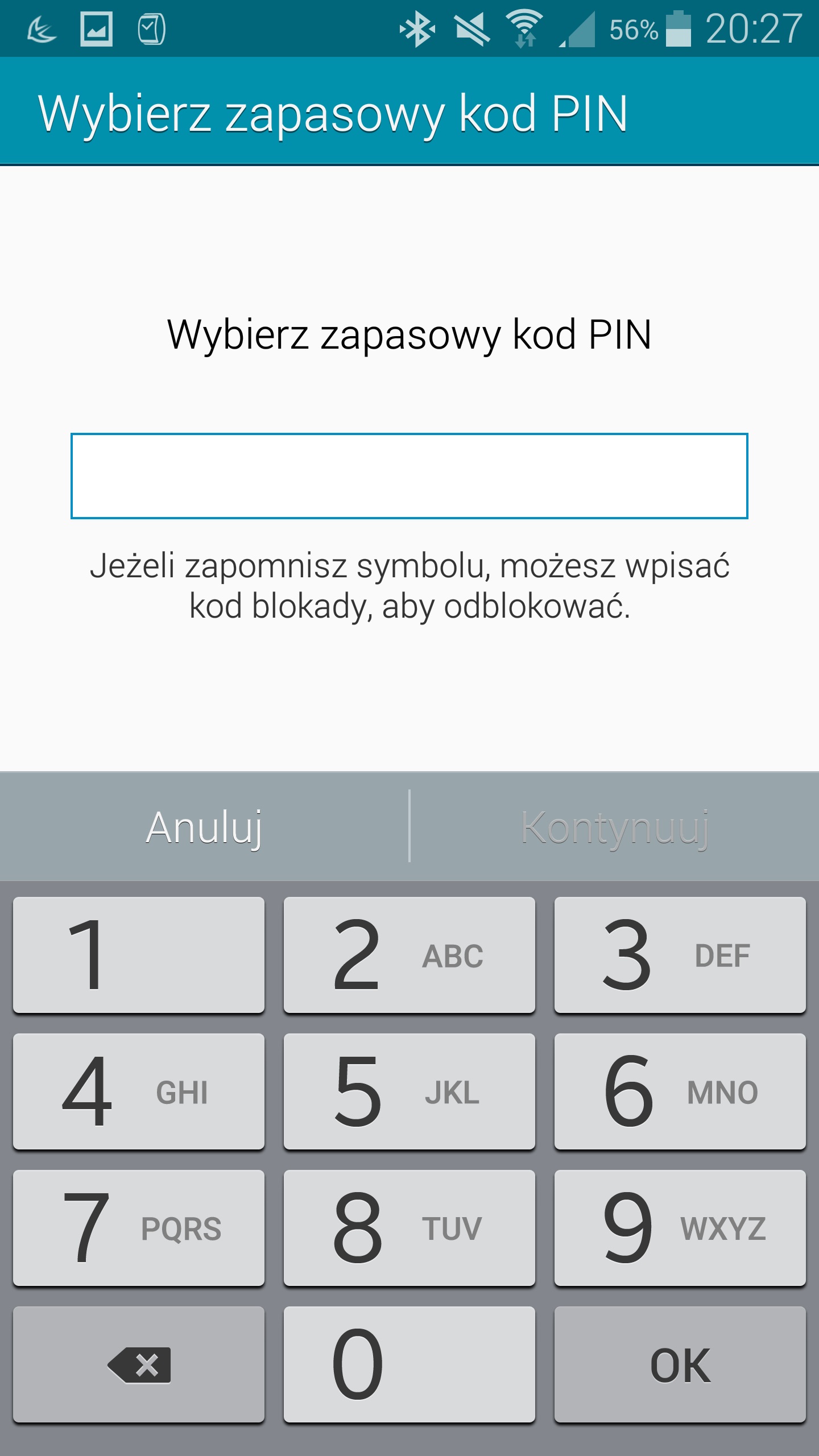 W kolejnym oknie pojawi się możliwość ustanowienia dodatkowego sposobu na odblokowanie Trybu Prywatnego