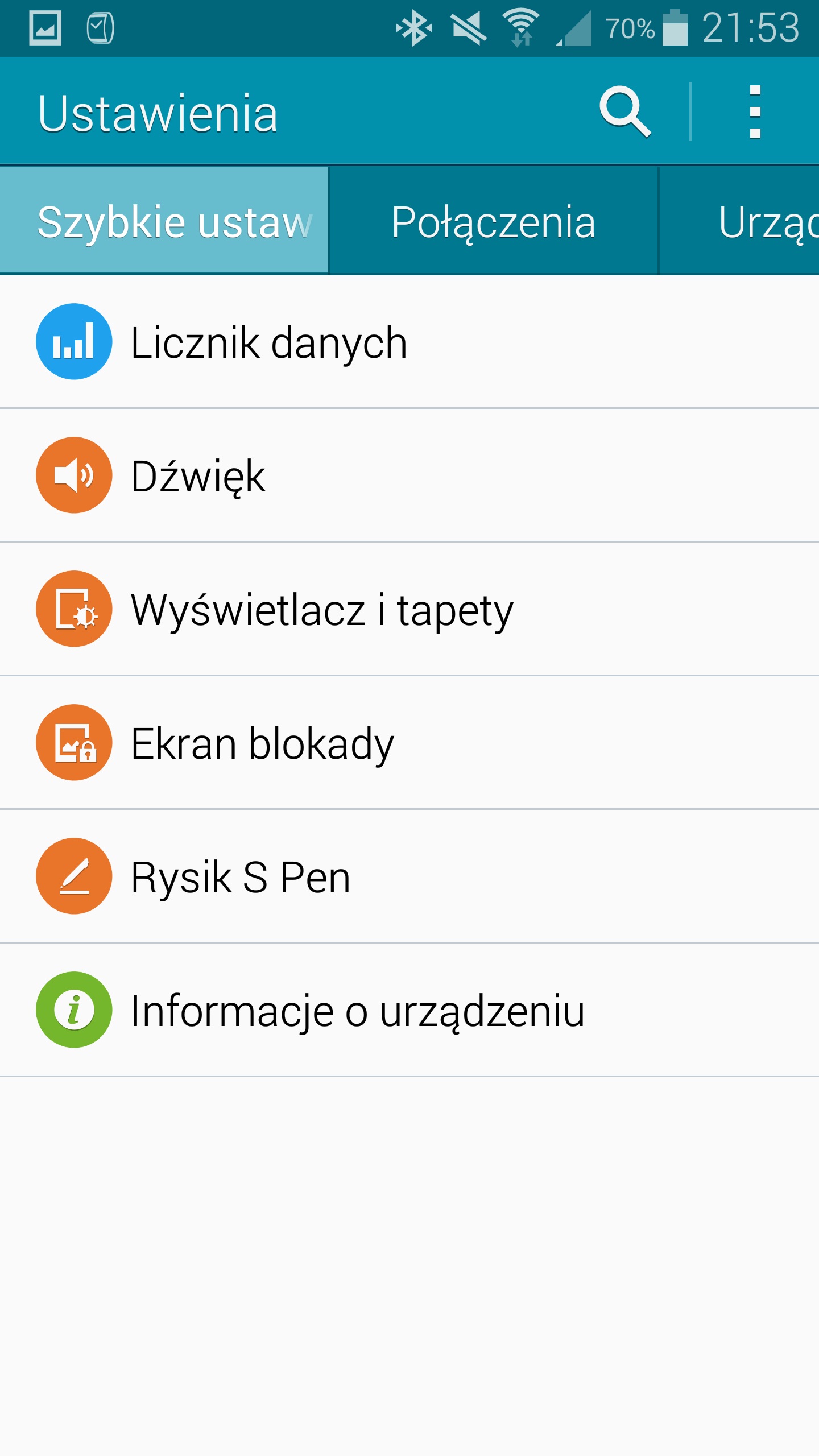 Poniżej prezentuję obie wersje Ustawień: Listę i Karty