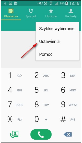 Proszę wybrać Ustawienia