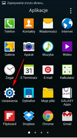 Wejść w Ustawienia